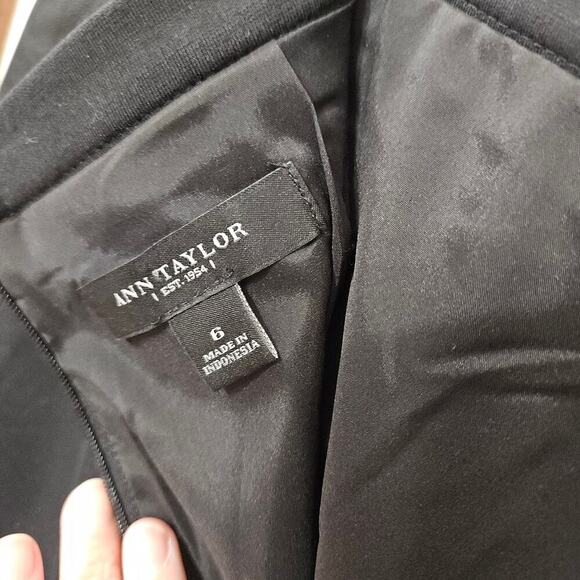 Ann Taylor Faux Leather Side Black Pencil Skirt Front Pocket Sz 6 Small Stretch - Picture 8 of 8